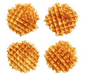 Set of delicious belgian waffles cut out - obrazy, fototapety, plakaty
