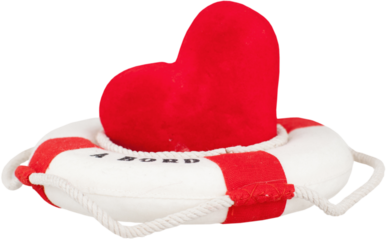 Life ring surrounding a heart