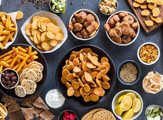 assortment of delicious food, selective focus