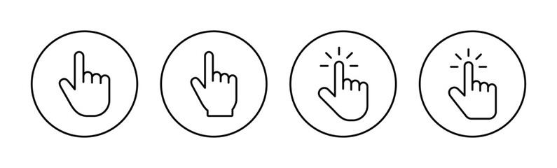 Hand cursor icon vector for web and mobile app. cursor sign and symbol. hand cursor icon clik