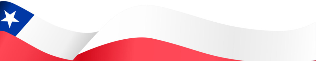 Naklejka premium Chile flag wave isolated on png or transparent background