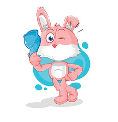 pink bunny young boy character cartoon