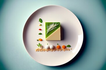 Beautiful and tasty food on a plate. AI	