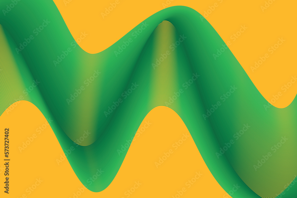 Poster green gradient wave abstract background. modern poster with gradient 3d flow shape. innovation backg