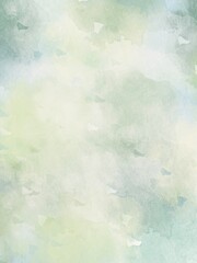 絵具をペタペタ塗り込んだようなグリーン系のパステルカラーの可愛い背景イラスト