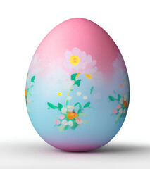 Isolated easter egg with a floral pattern. Happy Easter! generative AI