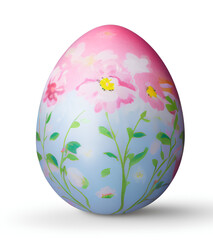 Isolated easter egg with a floral pattern. Happy Easter! generative AI