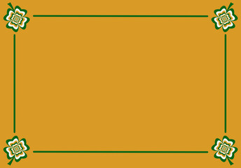 Shamrock Framed Border on Orange Background for St Patrick's Day