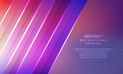 Minimal geometric abstract gradient background for modern design poster. Bright design texture. Purple dynamic line shapes composition. Colorful backdrop for artistic project. Vector illustration.