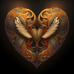 Symmetry of a winged harmonic heart