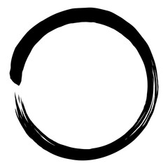 Zen Japanese Enso Circle Brush Paint Logo Icon Illustration