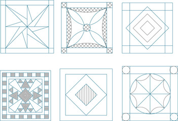 Square mosaic background illustration vector sketch