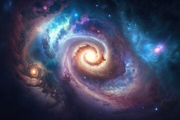 Nebula and Galaxies: Endless Universe Background, generative ai