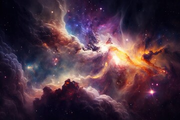 Obraz na płótnie Canvas Nebula and Galaxies: Endless Universe Background, generative ai