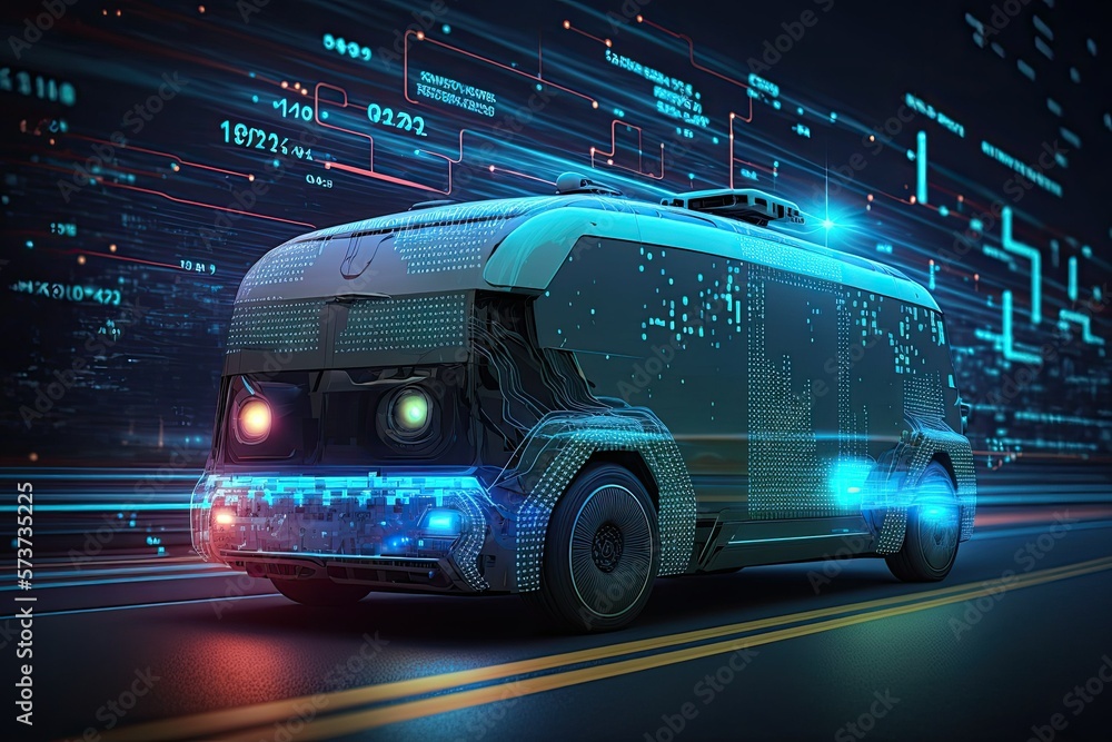 Aufkleber autonomous vehicle safety sensing system for remote monitoring. generative ai