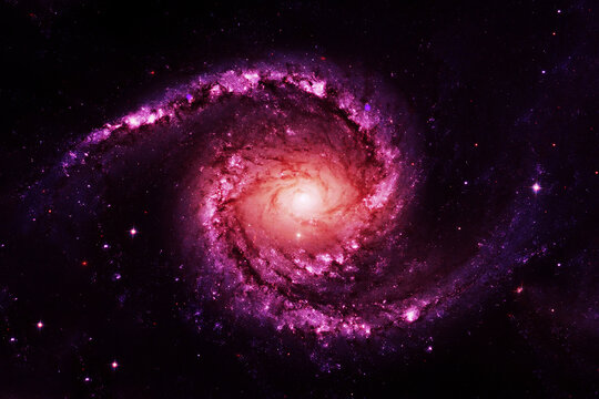 Beautiful purple galaxy. Elements of this image furnished by NASA 