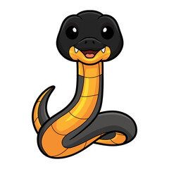 Fototapeta premium Cute northern ringneck snake cartoon