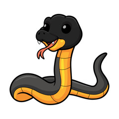 Fototapeta premium Cute northern ringneck snake cartoon