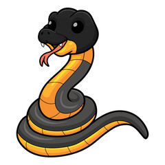 Cute northern ringneck snake cartoon