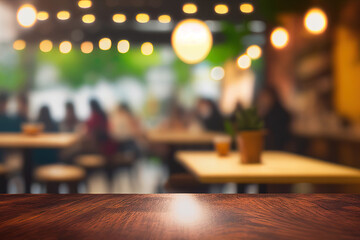 Coffee Restaurant Background Bokeh Blurred, Generative AI