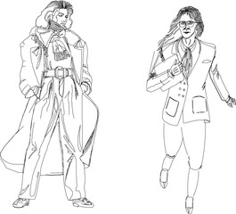 Vector illustration sketch of luxury fashion old prince of music silhouette