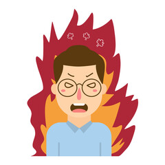 angry person in crowd