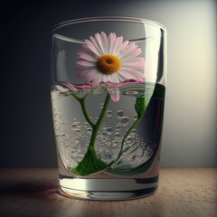 Obraz premium flower in a glass (generative ai)