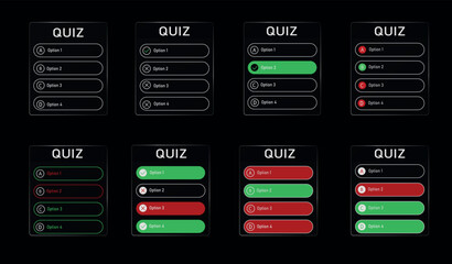 Quiz guess social media sticker icon in flat style. Template of quiz. Help button sign business concept. Social media elements stories stickers. Vector. Glassmorphism style. Isolated transparent