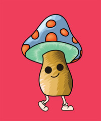 Mushroom cartoon Vector Illustrations design cartoon mushroom character design
