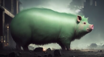 Cute Green Pig [AI Generated]