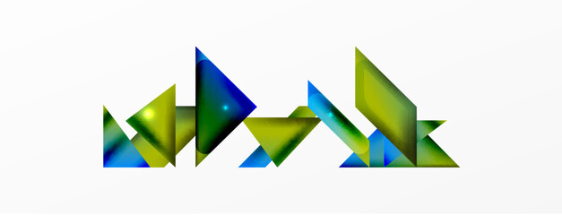 Dynamic 3d geometric abstract background. Triangles and other simple forms composition. Vector Illustration For Wallpaper, Banner, Background, Card, Book Illustration, landing page