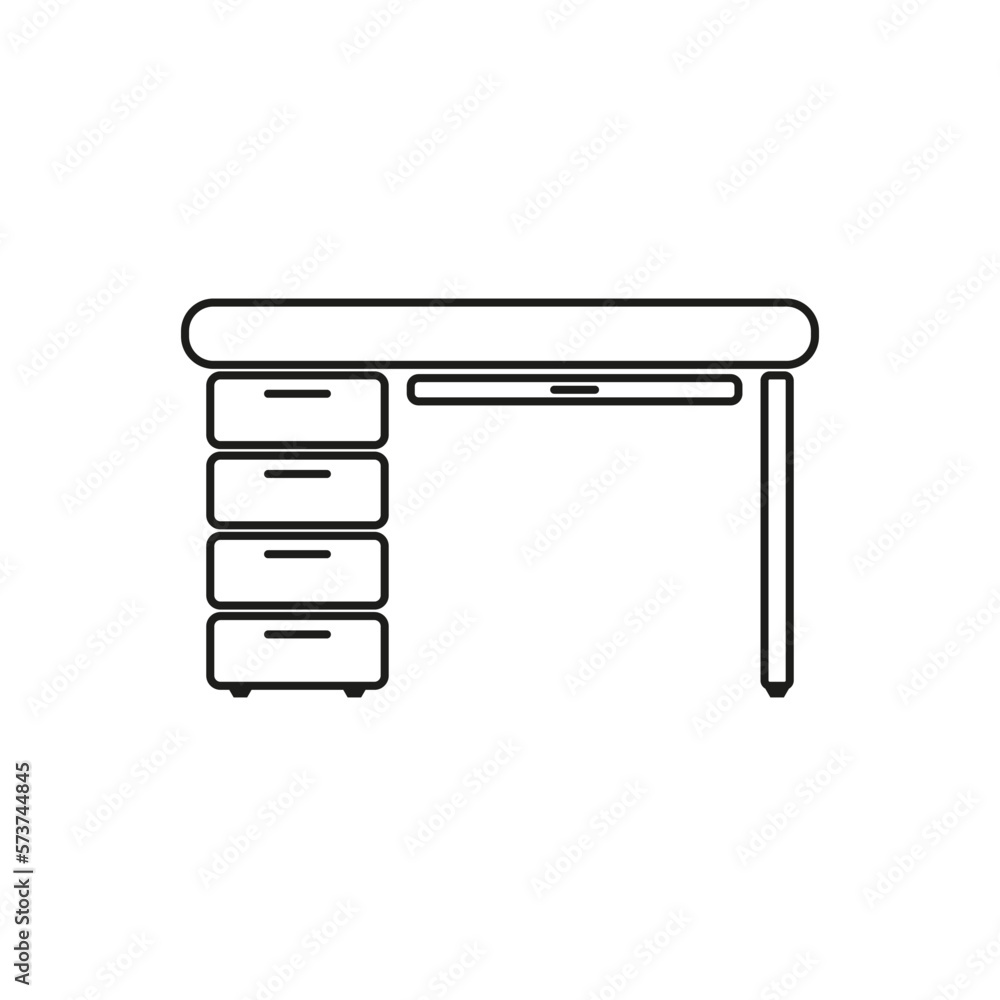 Poster linear icon with table icon. meeting icon set. vector illustration.