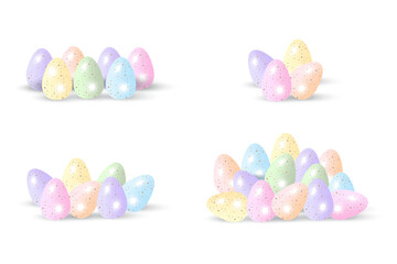 easter eggs set. Spring decoration. Vector illustration.