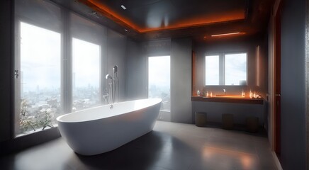 Fototapeta na wymiar Modern luxury bathroom design [AI Generated]