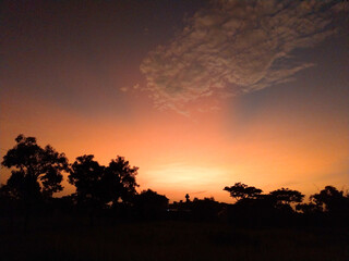 Fototapeta na wymiar Amazing sunrise with dramatic and burning sky.