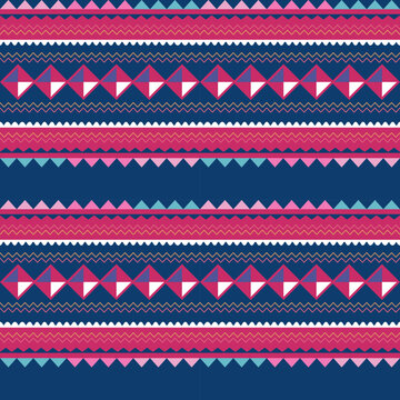 Thailand hill tribe seamless pattern and background, flat vector.