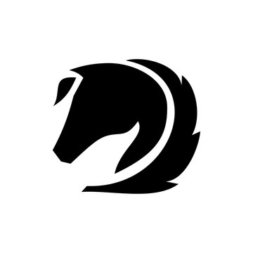 Horse Head Silhouette Logo Icon