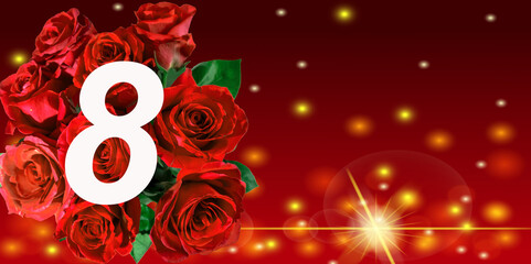 card or banner for International Women's Day March 8. can be used as a flyer, 3d illustration