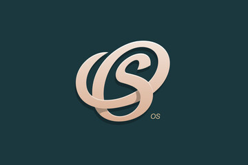 Letter O and S Monogram Logo Design Vector - obrazy, fototapety, plakaty