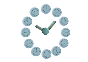 時計で作ったアナログ時計のカラーイラスト