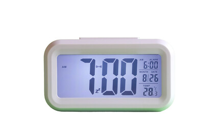 Digital clock, electronic device timer. Isolated.