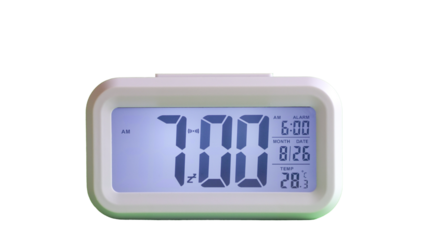 Digital clock, electronic device timer. Isolated.