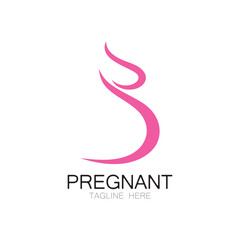 Fototapeta premium pregnant woman logo design illustration icon template vector , abstract minimalist simple, for childbirth, maternity clinic, pregnant fashion, pregnant photos with modern concepts