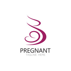 Fototapeta premium pregnant woman logo design illustration icon template vector , abstract minimalist simple, for childbirth, maternity clinic, pregnant fashion, pregnant photos with modern concepts