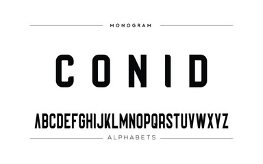 CONID  Elegant alphabet letters font and number. Classic Lettering Minimal Fashion Designs. Typography modern serif fonts decorative vintage design concept. vector illustration