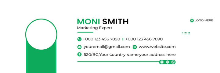 Modern creative business email signature or email footer template