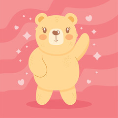 Fototapeta na wymiar cute bear saludating