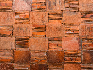 old red brick wall vintage background	
