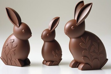 Chocolate Easter Bunnies - Generative AI