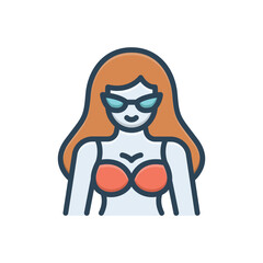 Color illustration icon for sexy